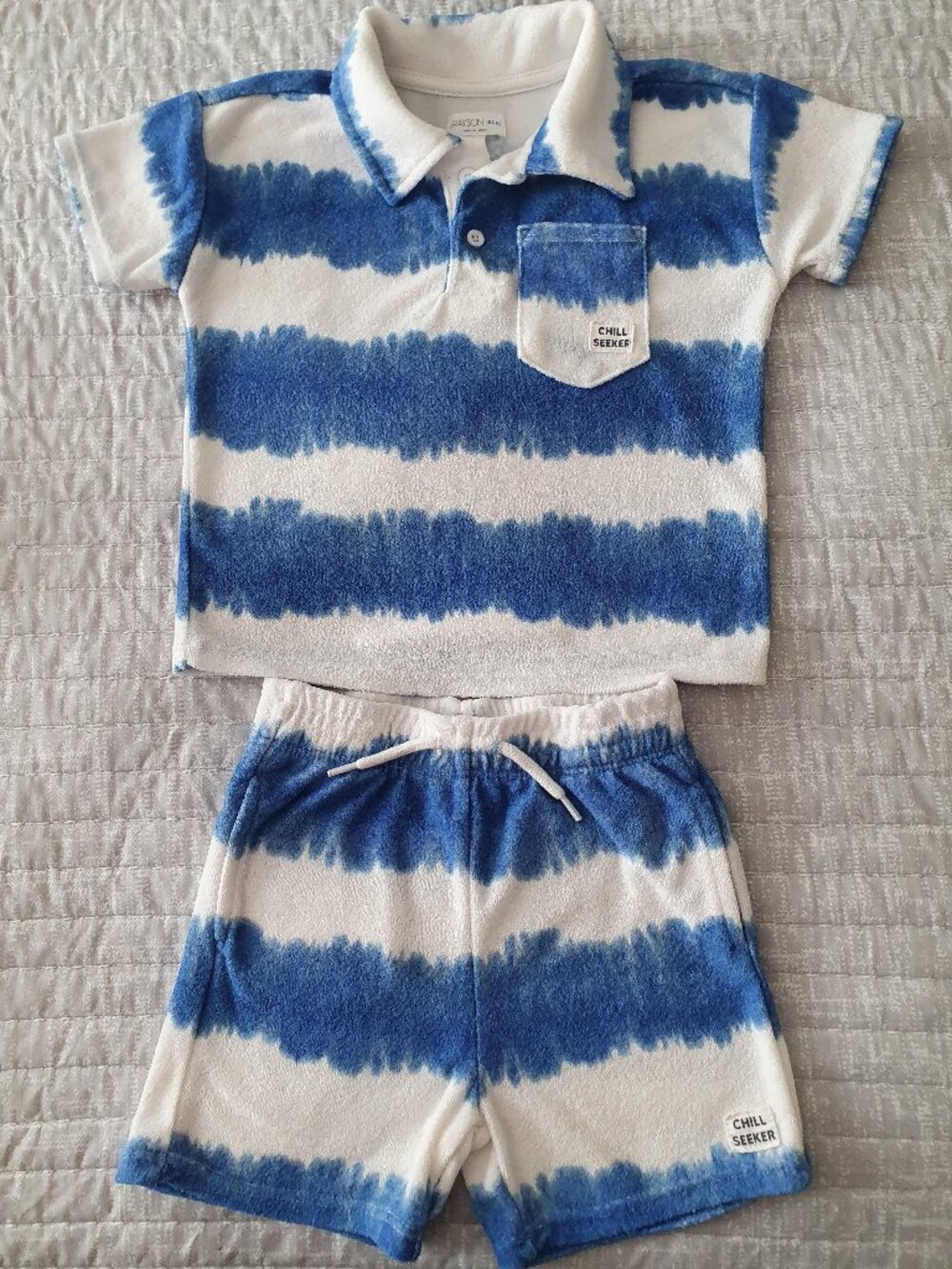 Grayson Mini Toddler Boy "Chill Seeker" Terry Cloth 2-Piece Set - 2T